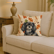 Load image into Gallery viewer, Black and Tan Tibetan Spaniel Heirloom Fall Throw Pillow