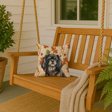 Load image into Gallery viewer, Black and Tan Tibetan Spaniel Heirloom Fall Throw Pillow