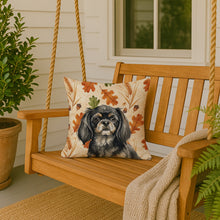 Load image into Gallery viewer, Black and Tan Tibetan Spaniel Heirloom Fall Throw Pillow