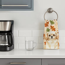 Load image into Gallery viewer, Cream Tibetan Spaniel Heirloom Fall Kitchen Towel