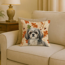 Load image into Gallery viewer, Grey and White Tibetan Spaniel Heirloom Fall Throw Pillow