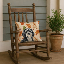 Load image into Gallery viewer, Black and White Tibetan Terrier Heirloom Fall Throw Pillow
