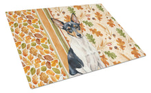 Load image into Gallery viewer, Toy Fox Terrier Heirloom Fall Glass Cutting Board