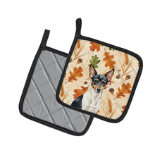 Load image into Gallery viewer, Toy Fox Terrier Heirloom Fall Pair of Pot Holders