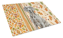 Load image into Gallery viewer, Weimaraner Heirloom Fall Glass Cutting Board
