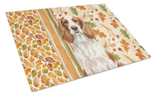 Load image into Gallery viewer, Welsh Springer Spaniel Heirloom Fall Glass Cutting Board
