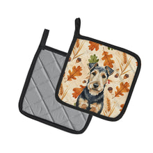 Load image into Gallery viewer, Welsh Terrier Heirloom Fall Pair of Pot Holders