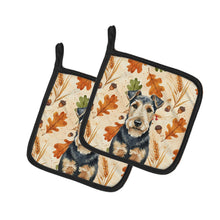 Load image into Gallery viewer, Welsh Terrier Heirloom Fall Pair of Pot Holders