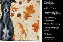 Load image into Gallery viewer, Black Whippet Heirloom Fall Kitchen Towel