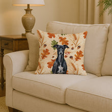 Load image into Gallery viewer, Black Whippet Heirloom Fall Throw Pillow