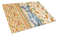 Load image into Gallery viewer, Blue Whippet Heirloom Fall Glass Cutting Board