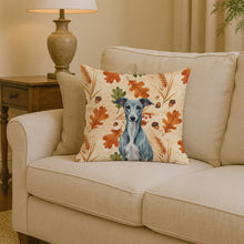 Load image into Gallery viewer, Blue Whippet Heirloom Fall Throw Pillow