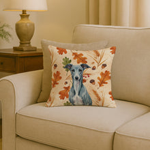 Load image into Gallery viewer, Blue Whippet Heirloom Fall Throw Pillow