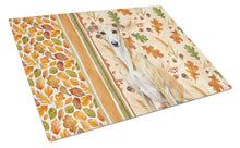 Load image into Gallery viewer, Fawn Whippet Heirloom Fall Glass Cutting Board