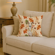 Load image into Gallery viewer, Fawn Whippet Heirloom Fall Throw Pillow