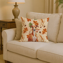 Load image into Gallery viewer, Red Whippet Heirloom Fall Throw Pillow
