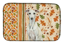 Load image into Gallery viewer, White Whippet Heirloom Fall Dish Drying Mat