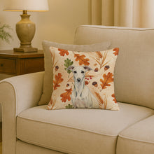 Load image into Gallery viewer, White Whippet Heirloom Fall Throw Pillow
