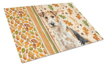 Load image into Gallery viewer, Wire Fox Terrier Heirloom Fall Glass Cutting Board