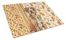 Load image into Gallery viewer, Wirehaired Pointing Griffon Heirloom Fall Glass Cutting Board