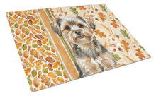 Load image into Gallery viewer, Yorkiepoo Heirloom Fall Glass Cutting Board