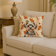Load image into Gallery viewer, Yorkiepoo Heirloom Fall Throw Pillow