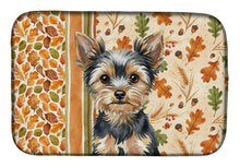 Load image into Gallery viewer, Black and Tan Yorkshire Terrier Heirloom Fall Dish Drying Mat