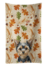 Load image into Gallery viewer, Black and Tan Yorkshire Terrier Heirloom Fall Kitchen Towel