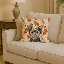 Load image into Gallery viewer, Black and Tan Yorkshire Terrier Heirloom Fall Throw Pillow