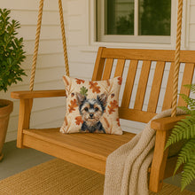 Load image into Gallery viewer, Black and Tan Yorkshire Terrier Heirloom Fall Throw Pillow