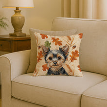 Load image into Gallery viewer, Black and Tan Yorkshire Terrier Heirloom Fall Throw Pillow