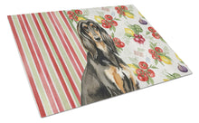 Load image into Gallery viewer, Black &amp; Tan Afghan Hound Vegetables Glass Cutting Board