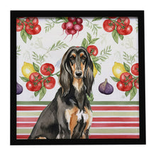 Load image into Gallery viewer, Black &amp; Tan Afghan Hound Vegetables Framed Metal Print