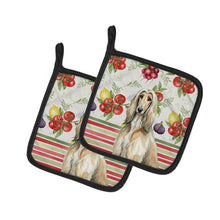 Load image into Gallery viewer, Afghan Hound Vegetables Pair of Pot Holders