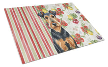 Load image into Gallery viewer, Airedale Terrier Vegetables Glass Cutting Board