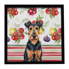 Load image into Gallery viewer, Airedale Terrier Vegetables Framed Metal Print