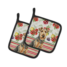 Load image into Gallery viewer, Grizzle Airedale Terrier Vegetables Pair of Pot Holders