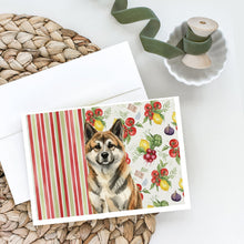 Load image into Gallery viewer, Brindle Akita Vegetables Greeting Cards Pack of 8