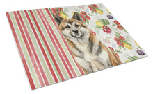 Load image into Gallery viewer, Brindle Akita Vegetables Glass Cutting Board