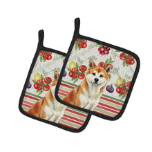 Load image into Gallery viewer, Red Akita Vegetables Pair of Pot Holders