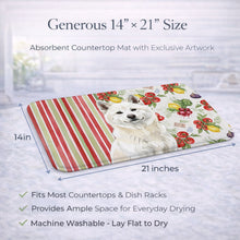 Load image into Gallery viewer, White Akita Vegetables Dish Drying Mat