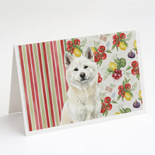 Load image into Gallery viewer, White Akita Vegetables Greeting Cards Pack of 8