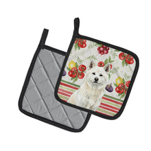Load image into Gallery viewer, White Akita Vegetables Pair of Pot Holders
