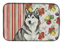 Load image into Gallery viewer, Gray and White Alaskan Malamute Vegetables Dish Drying Mat