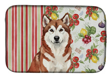 Load image into Gallery viewer, Red and White Alaskan Malamute Vegetables Dish Drying Mat
