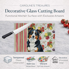 Load image into Gallery viewer, Black Tri American Shepherd Vegetables Glass Cutting Board