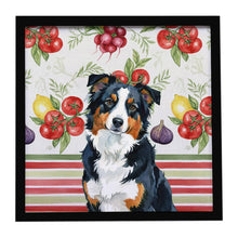 Load image into Gallery viewer, Black Tri American Shepherd Vegetables Framed Metal Print