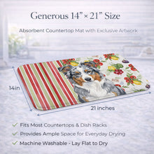 Load image into Gallery viewer, Blue Merle American Shepherd Vegetables Dish Drying Mat