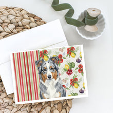 Load image into Gallery viewer, Blue Merle American Shepherd Vegetables Greeting Cards Pack of 8