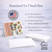 Load image into Gallery viewer, Blue Merle American Shepherd Vegetables Greeting Cards Pack of 8